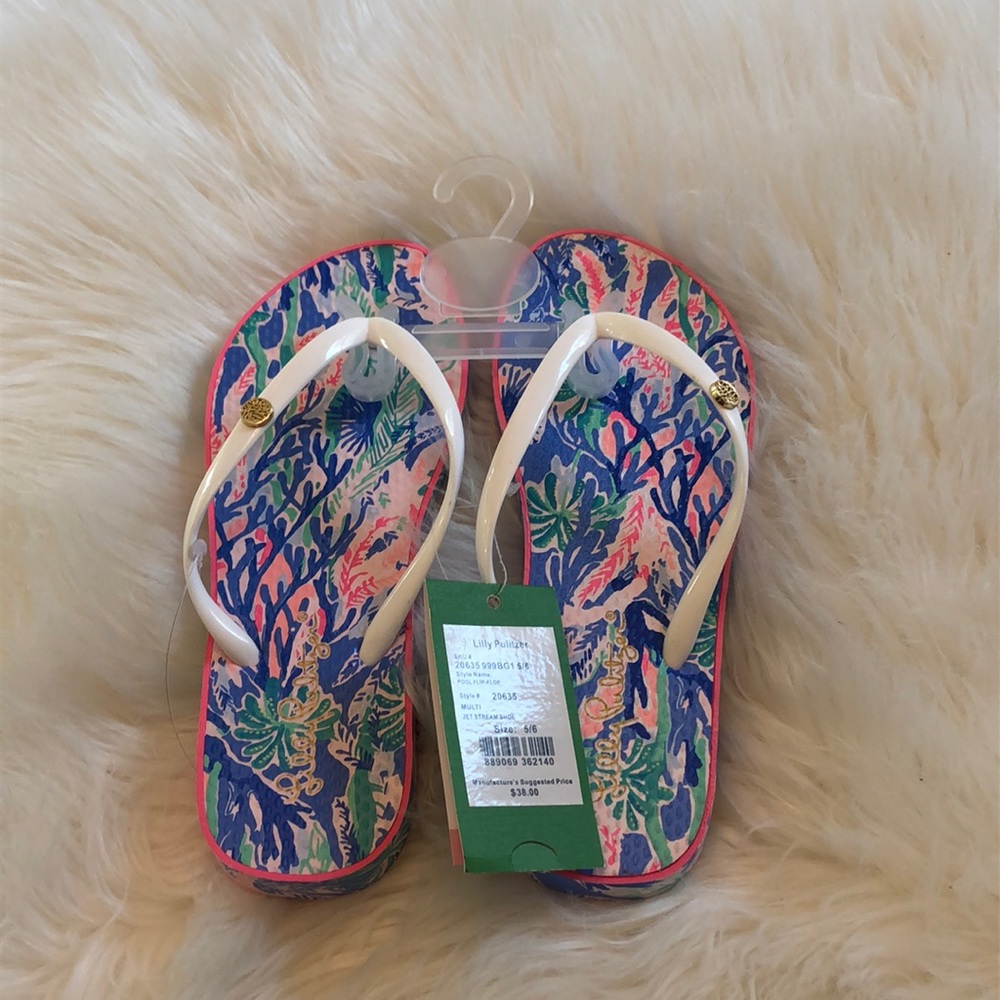 Lilly Pulitzer Jet Stream Flip Flop Pool Sandal - Picture 1 of 5